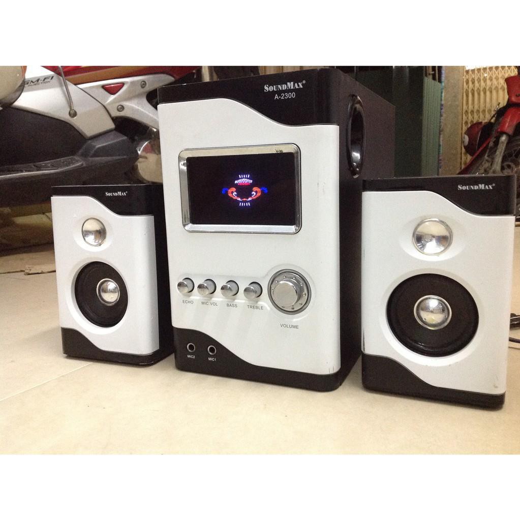 Loa Soundmax cao cấp 2/1 có màn hình 2 lổ gắn micro 2300
