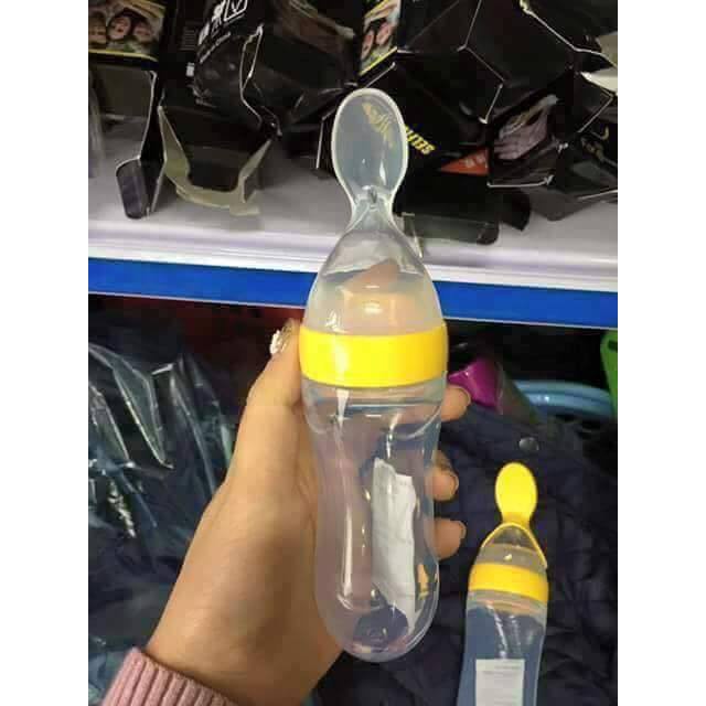 Bình Thìa Ăn Dặm Silicon cho bé nhiều mẫu 90ml 120ml