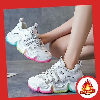 Giày sneaker nữ thể thao độn đế, phối đế 3 màu cá tính AIIIR