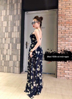 Maxi hở lưng đi biển