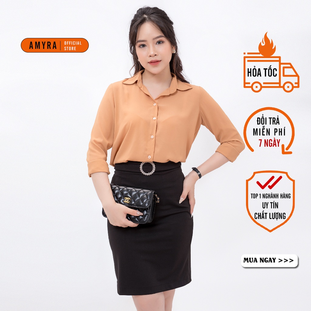 Chân Váy Công Sở Khuy - Chân Váy Bút Chì Dáng A Cao Cấp AMYRA CV004
