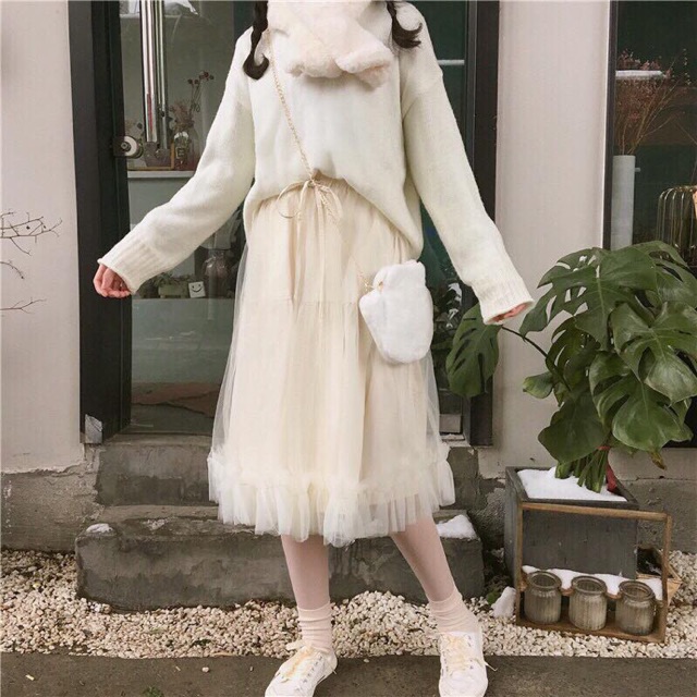 Chân váy lưới dài 2 lớp đón đầu xu hướng 2021