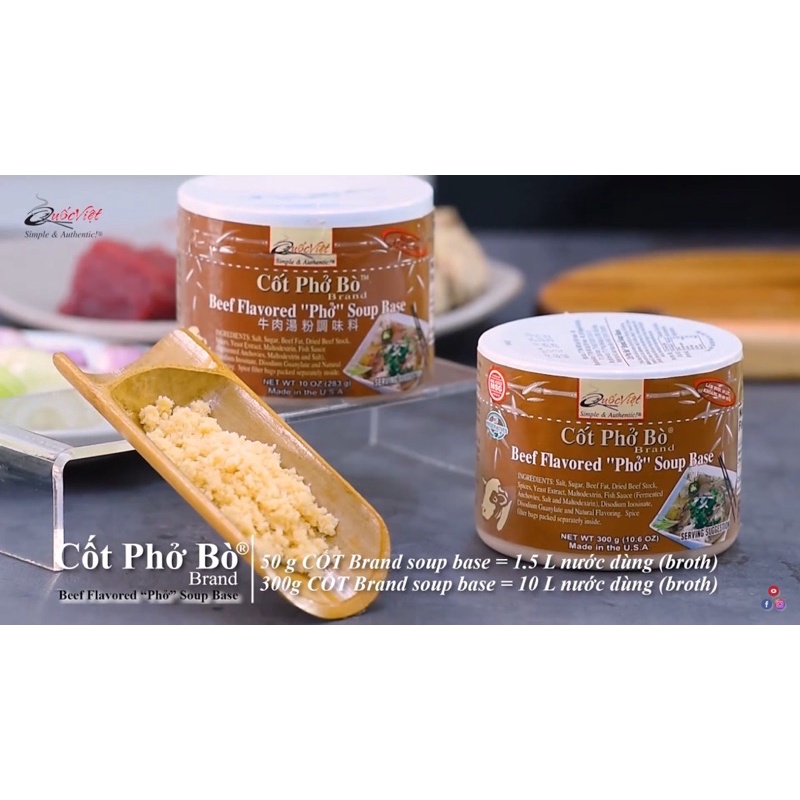 Cốt phở bò Quốc Việt foods 300gr NK USA