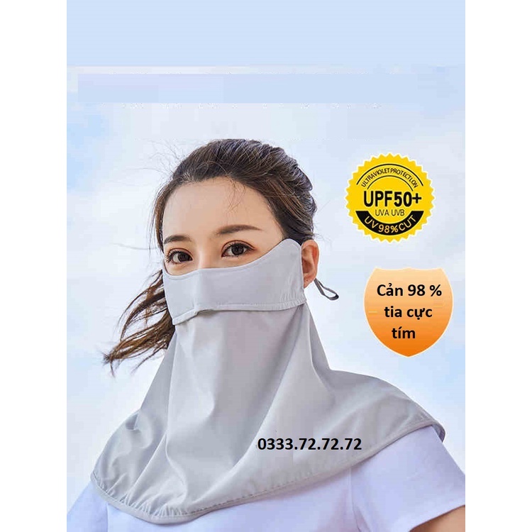Khẩu Trang Làm Mát UPF 50+ Ngăn Chặn 97% Tia UV, giặt được Có Che Cổ