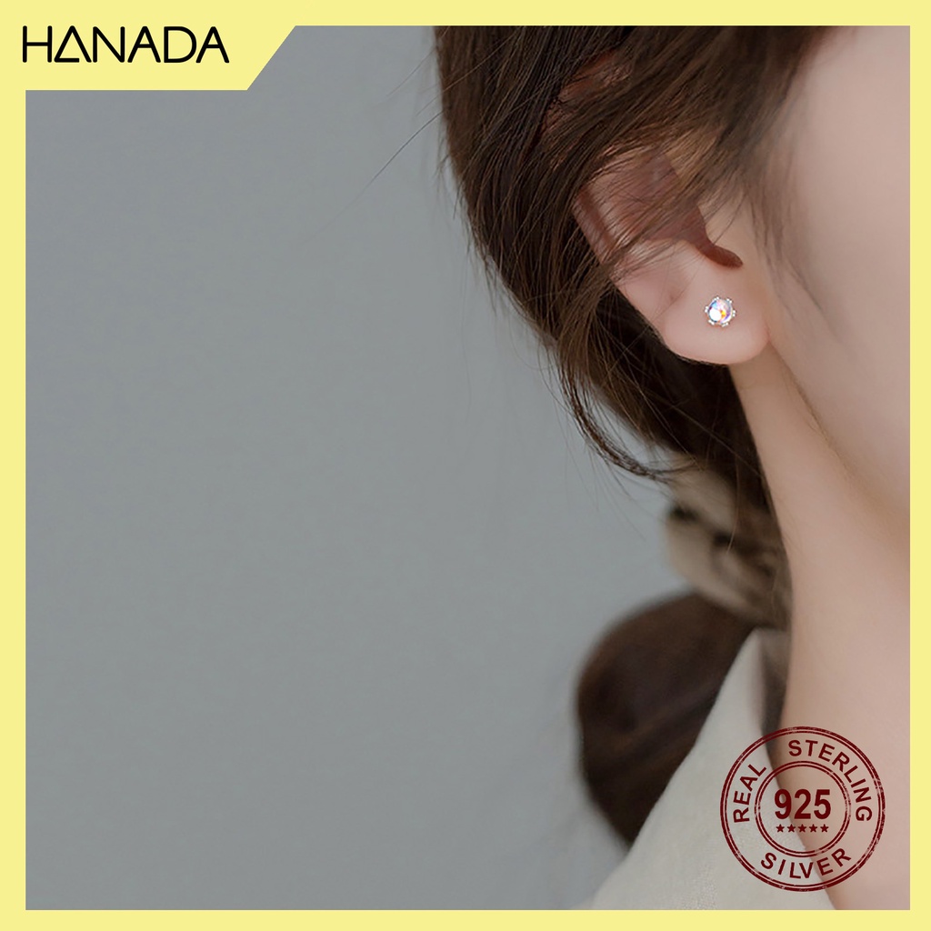 Bông Tai Bạc 925 Hanada Sao Đá Bất Đối Xứng 0376 E13