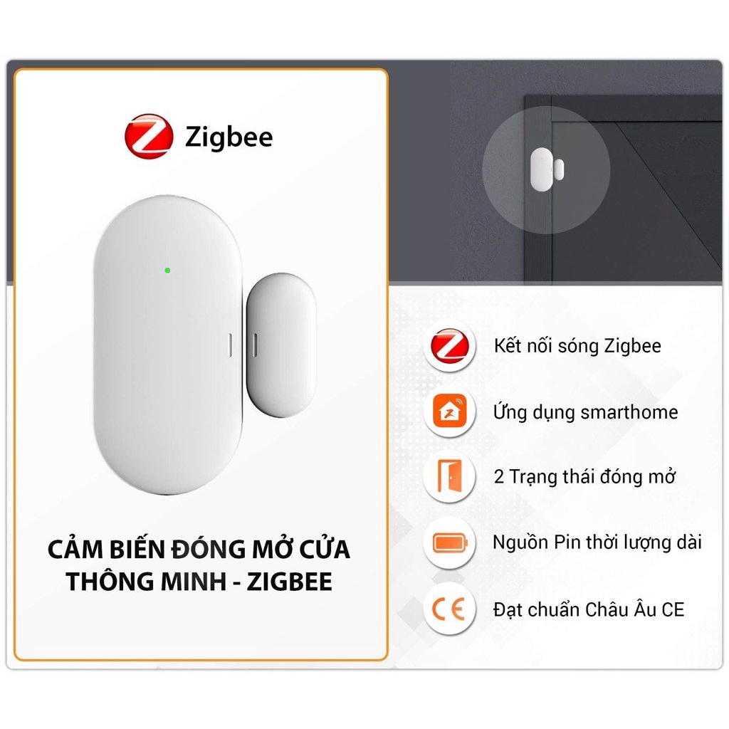 Cảm biến phát hiện đóng/mở cửa Tuya Zigbee