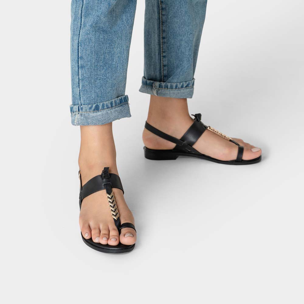 JUNO - Giày sandal t-strap khóa trang trí SD01084