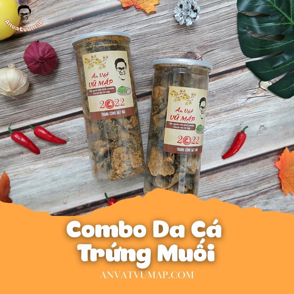 COMBO 2 Hộp Da Cá Trứng Muối 250gr Giòn Tan Đậm Vị Loại Hảo Hạng