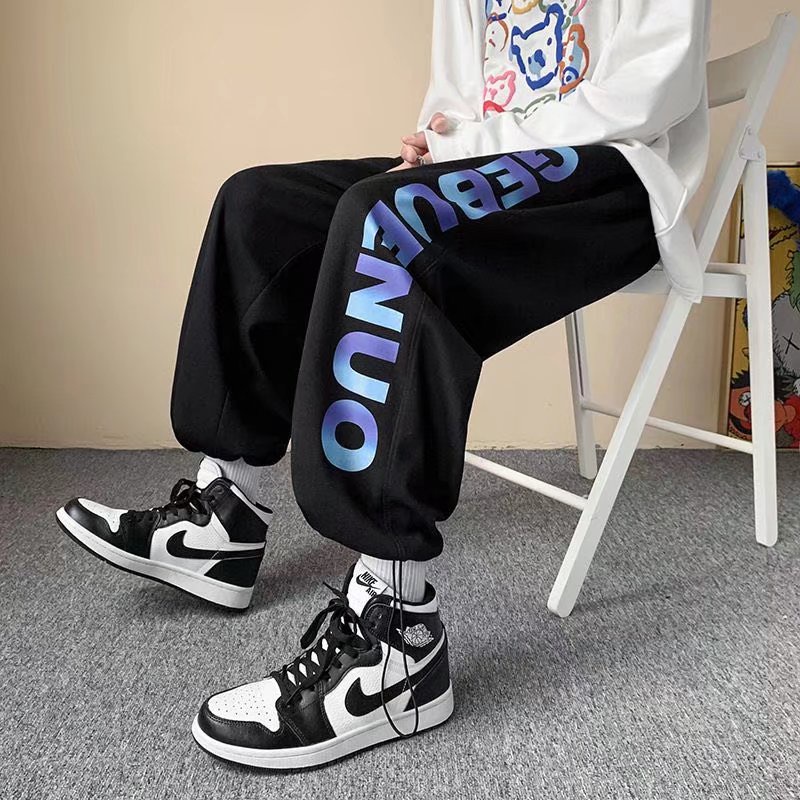 Quần thể thao ống rộng nhuộm màu phong cách Nhật Bản thời trang cho nam size M-5XL