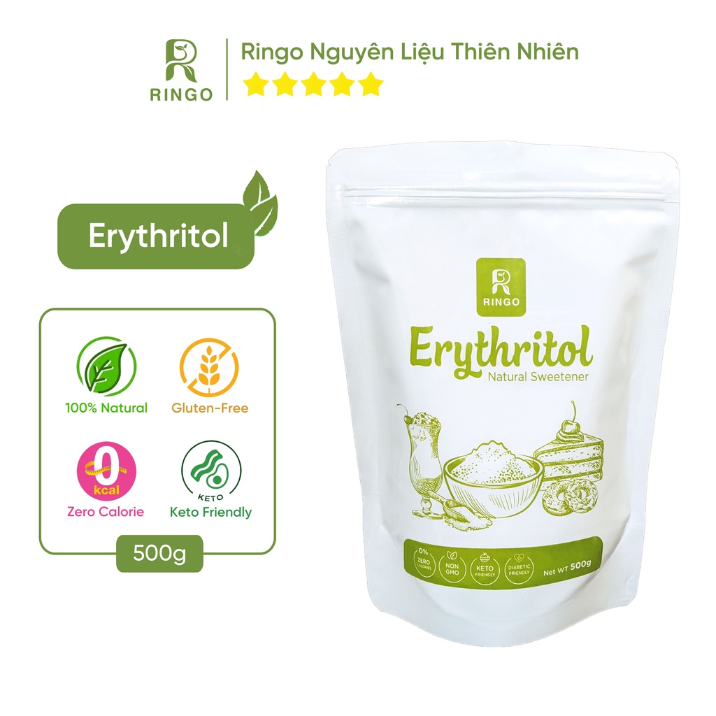Đường ăn kiêng Erythritol | RINGO | 500G Dành Cho Người Ăn Keto/Tiểu Đường/DAS