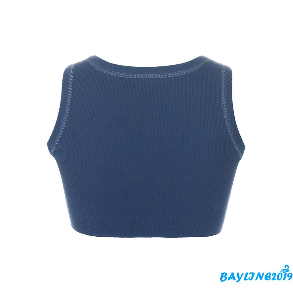 Áo Croptop Dệt Kim Sát Nách Màu Trơn Khoét Lỗ Gợi Cảm Với Ghim An Toàn Trang Trí Cho Nữ