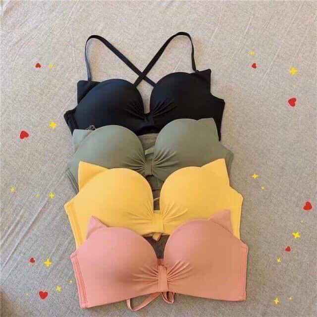 Sét Bộ Đồ Lót Tai Mèo Su Đúc ôm nâng ngực mã LM BDL001