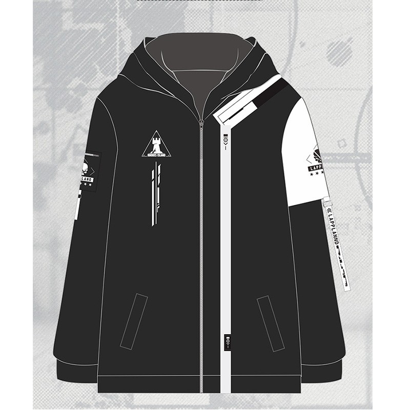 Áo khoác dài tay màu đen phong cách nhân vật Arknights Lappland cá tính