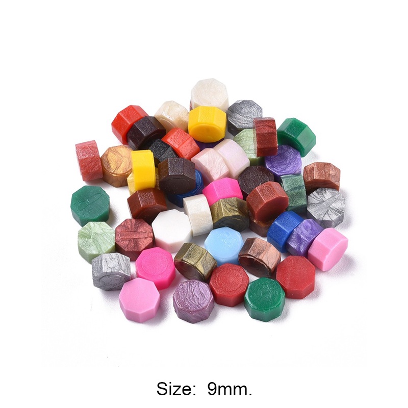 Bộ 100 Hạt Sáp Niêm Phong Bì Thư Màu Xanh 9mm