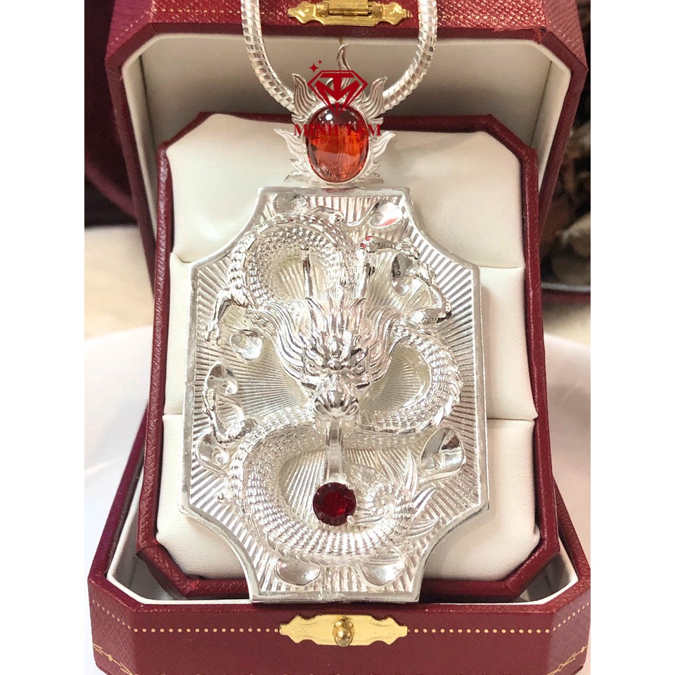 Mặt dây chuyền in hình rồng bạc ta cho nam Minh Tâm Jewelry