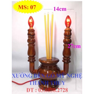 Lư nhang điện bàn thờ - Mẫu lớn - Gỗ tràm MS 07