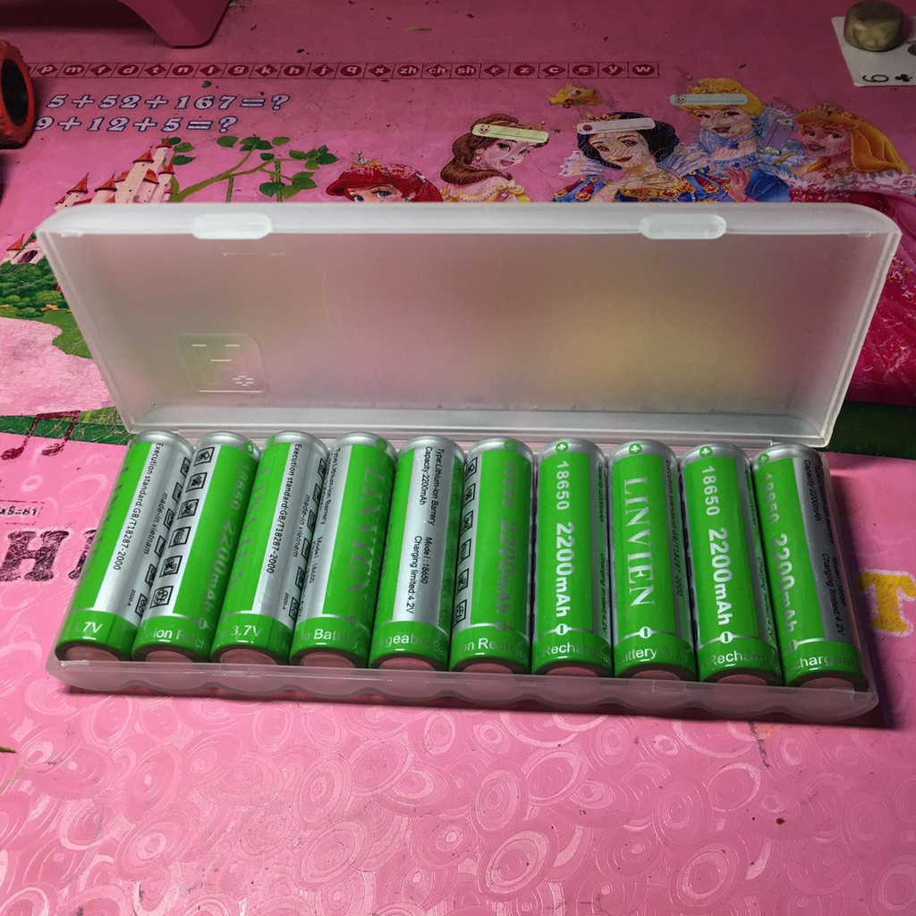 Cell Pin 18650 2200mah SIÊU BỀN  dung lượng chuẩn dùng cho quạt MINI đèn pin tông đơ cắt tóc, chế tạo pin dự phòn craven