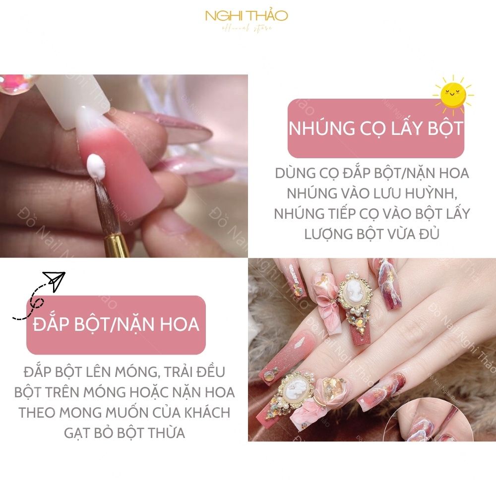 Bột đắp móng nail Jeliva NGHI THẢO hũ 10g, 30g