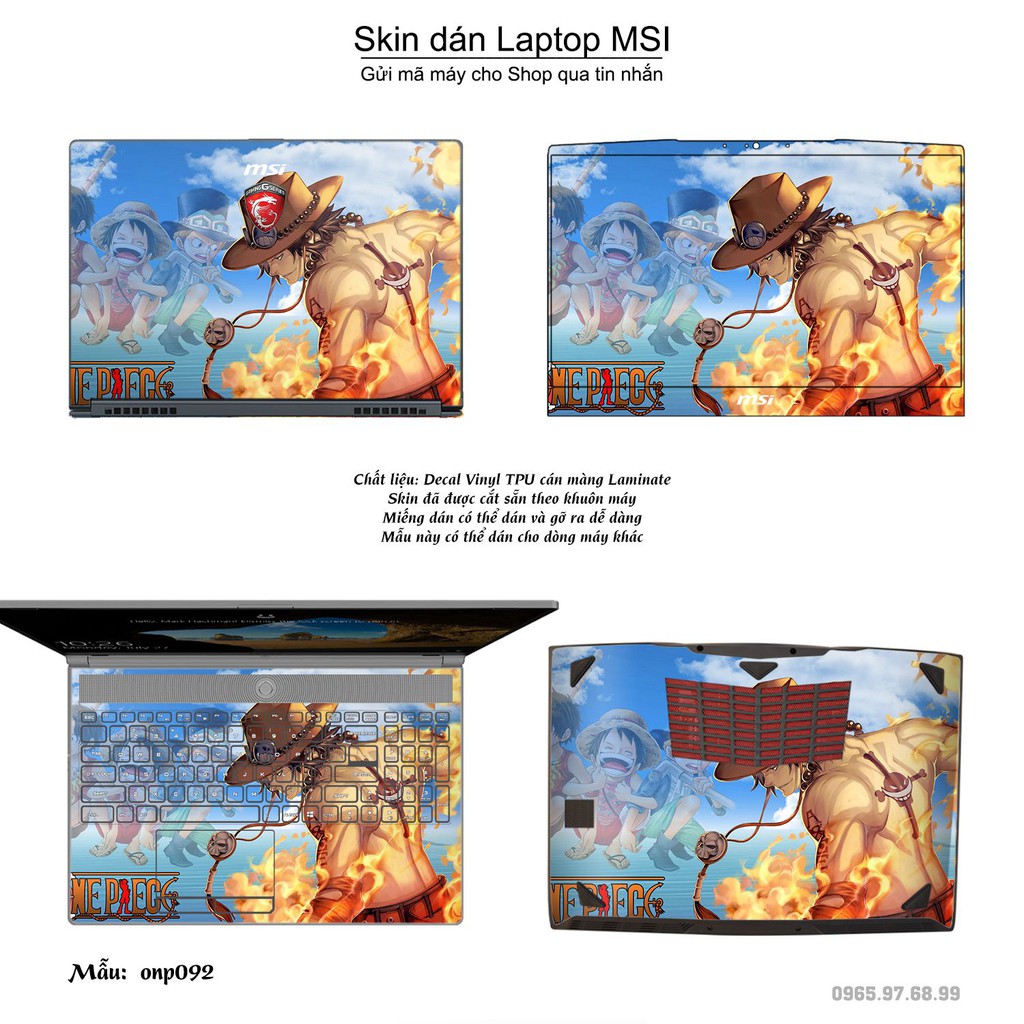 Skin dán Laptop MSI in hình One Piece _nhiều mẫu 8 (inbox mã máy cho Shop)