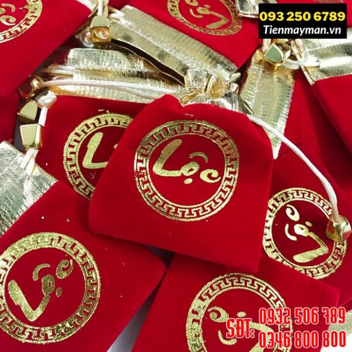 COMBO 100 Túi Gấm Nhung Phúc Lộc Đỏ May Mắn Phong Thuỷ 7x9cm