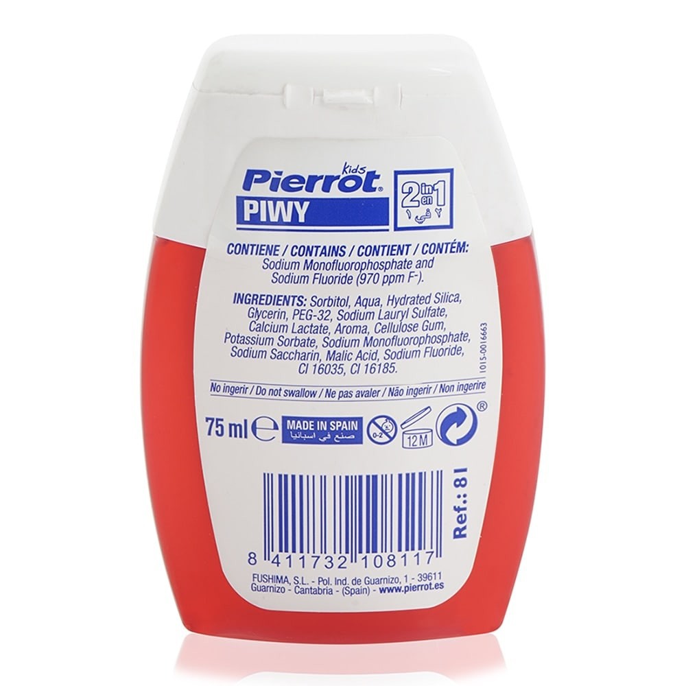 Kem đánh răng trẻ em 2 trong 1 Pierrot piwy 75ml