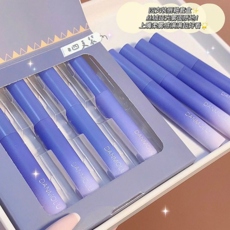 Top 3 Son Kem Von Gee Hàng Đầu, Set 4 Cây VONGEE Xiếc Voi, Son Voi Xanh