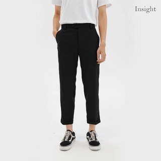 Quần Baggy nam ống rộng vải kaki INSIGHT màu đen