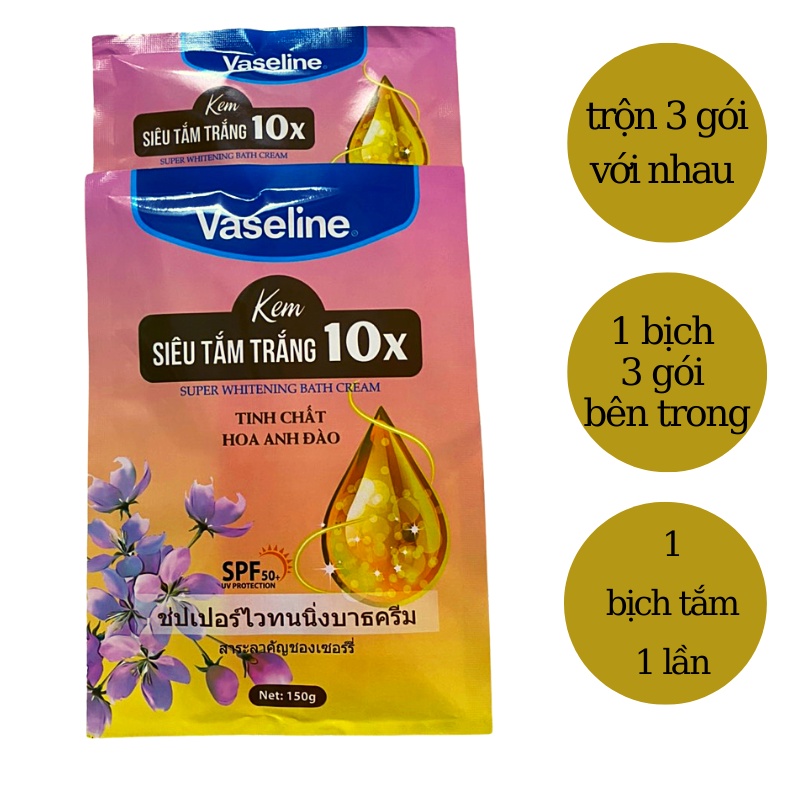 gói tắm trắng vaseline tắm nhanh bật tone trắng sau 20p