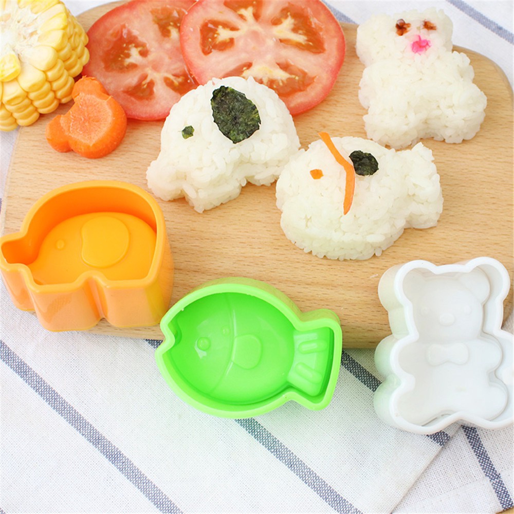 Set 3 Khuôn Làm Cơm Nắm Hình Gấu / Thỏ Xinh Xắn