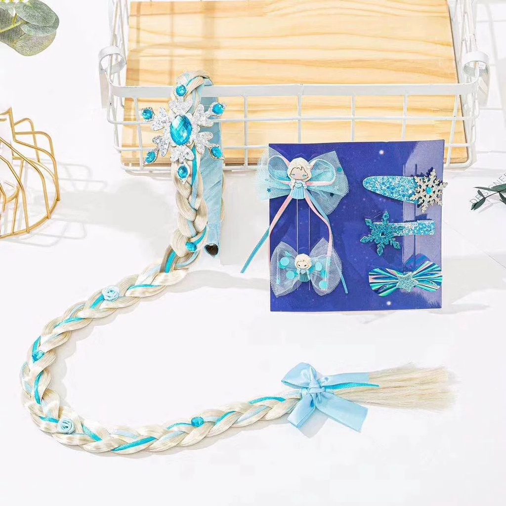 Dây Buộc Tóc Phụ Kiện Hóa Trang Công Chúa Elsa Cho Bé Gái