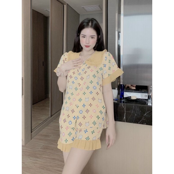 Bộ đồ mặc nhà quần cộc thiết kế lụa mango