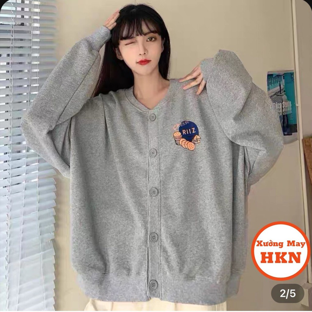 Áo Cardigan Riiz Nữ Form Rông Chất Nỉ Mềm Mại Mã 490 Xưởng May HKN | BigBuy360 - bigbuy360.vn