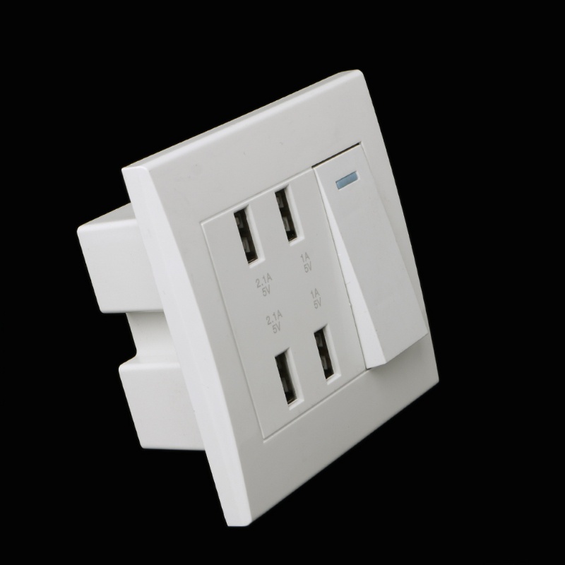 Ổ Cắm Điện Gắn Tường 4 Cổng USB 220V 10A