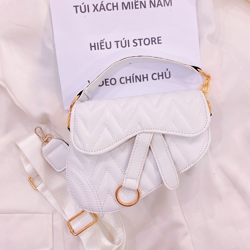 Túi yên ngựa họa tiết đeo chéo da mini đi chơi đẹp thời trang nữ cá tính HT124