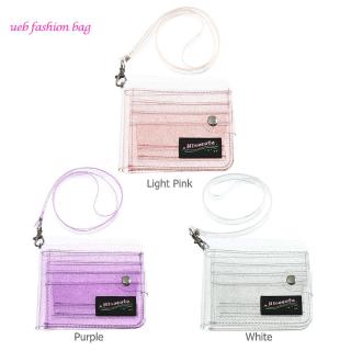 Ví gấp nhựa PVC trong suốt lấp lánh đựng thẻ card dành cho nữ