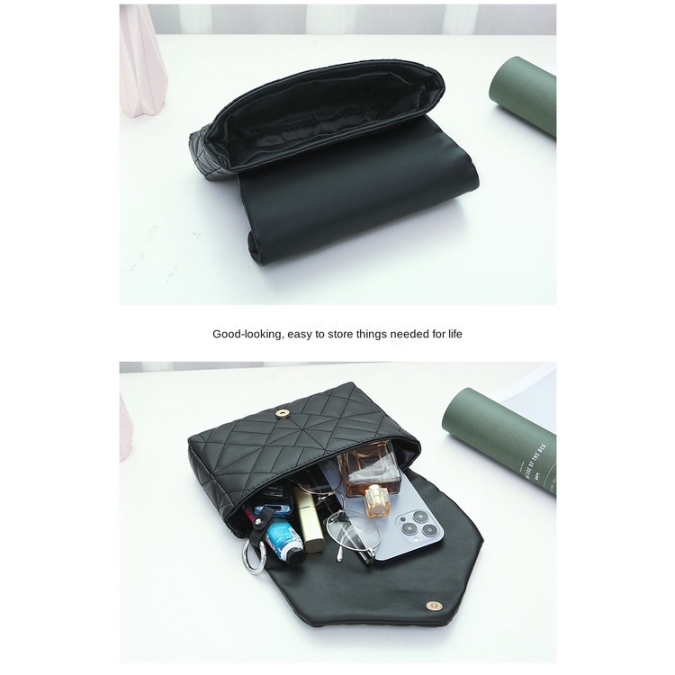 Túi Đeo Vai Hình Vuông Cỡ Nhỏ Thêu Họa Tiết Kẻ Sọc Đính Đá Có Khóa Gài Thời Trang 2022 Cho Nữ