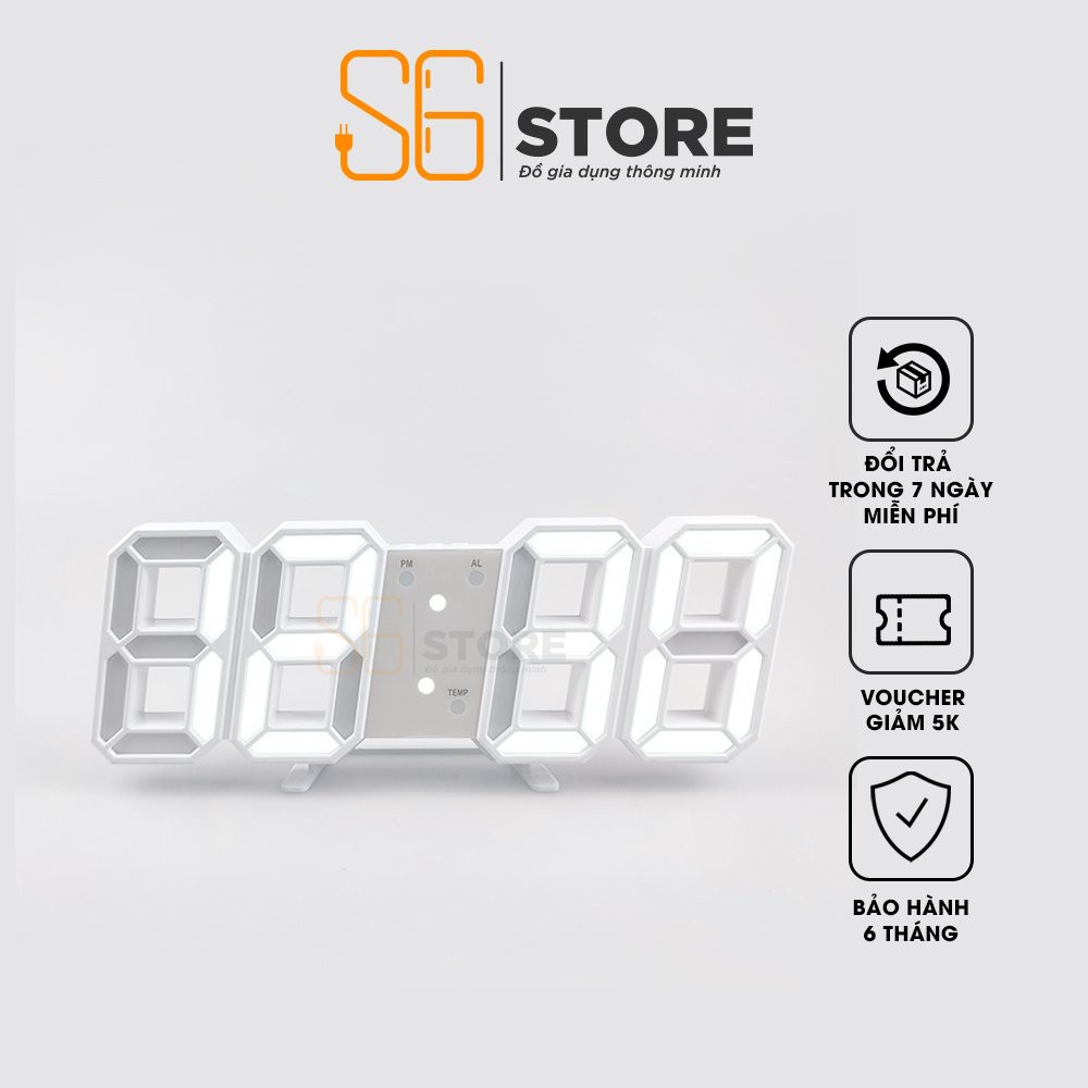 ﹊☌Đồng hồ led 3d phát sáng S6 điện tử treo tường decor để bàn trang trí cho phòng khách ngủ đẹp cao cấp