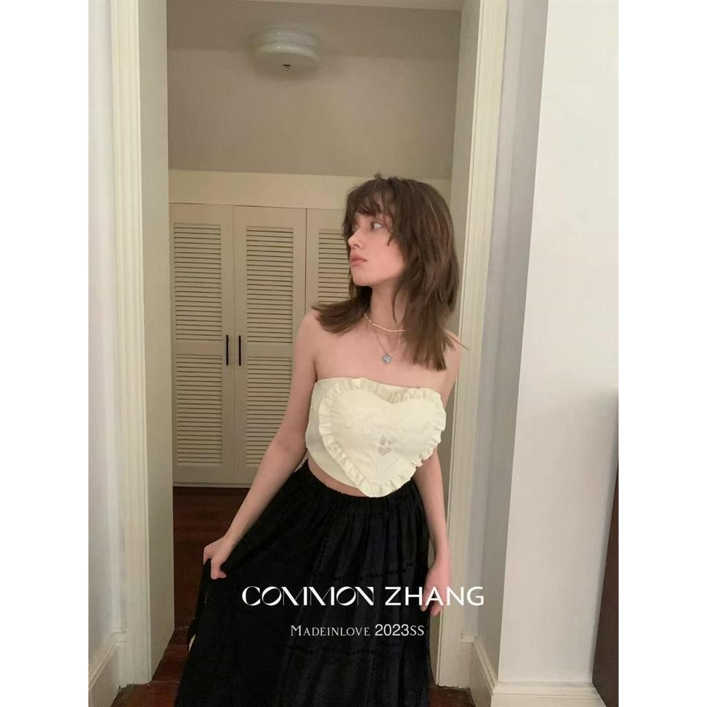 Áo Croptop Ôm Dáng Thêu Họa Tiết Trái Tim Quyến Rũ Thời Trang Mùa Hè Hàng Mới 2023