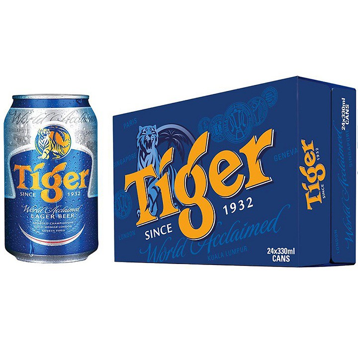 Thùng 12 lon bia Tiger sản xuất ngày 12.9.2020 HSD: 12.6.2021