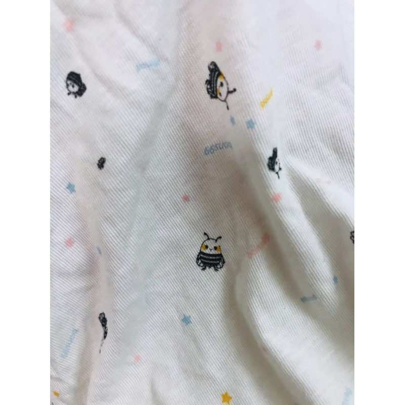 vải thun cotton lụa sơ sinh hình con ong