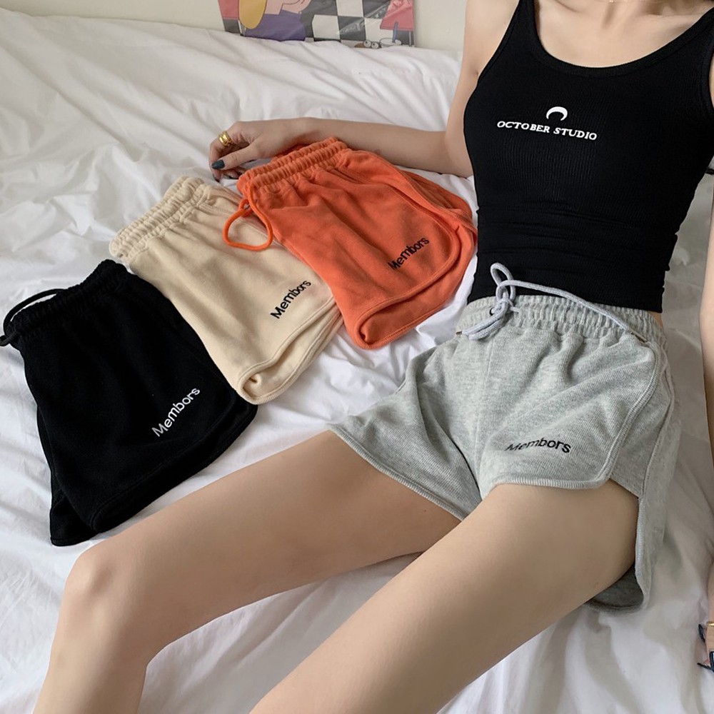 Quần Short Thể Thao Lưng Thun Dây Rút Phong Cách Hàn Quốc