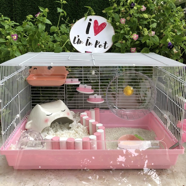 Chuồng hamster, Size 47cm mặt mica, KHÔNG PHỤ KIỆN