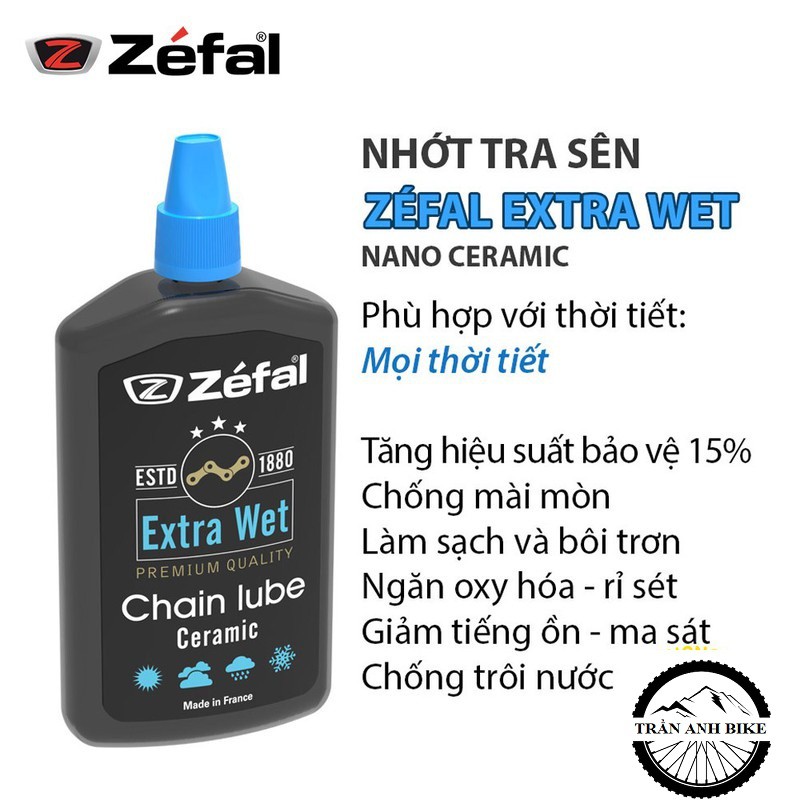 Dầu nhớt tra sên xích xe đạp Zefal Pro Wet / Pro Dry / Extra Wet / Extra Dry 120ml - Hàng chính Hãng
