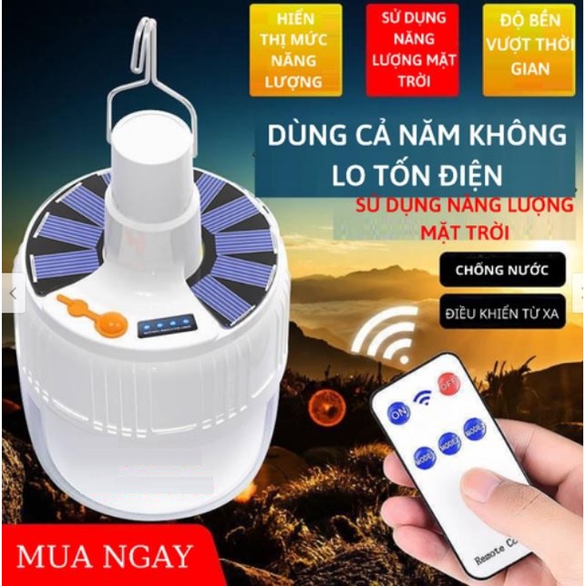 Đèn tích điện năng lượng mặt trời 100W siêu sáng tặng kèm sạc và điều khiển