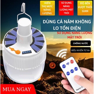 Đèn tích điện năng lượng mặt trời 100W siêu sáng tặng kèm sạc và điều khiển