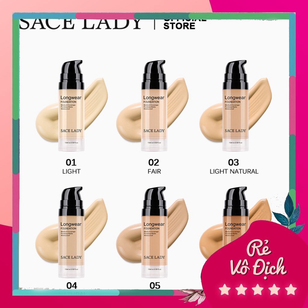( HOT NEW ) Set kem lót trang điểm + kem nền dạng lỏng SACE LADY kèm mút xốp chất lượng cao b225 | BigBuy360 - bigbuy360.vn