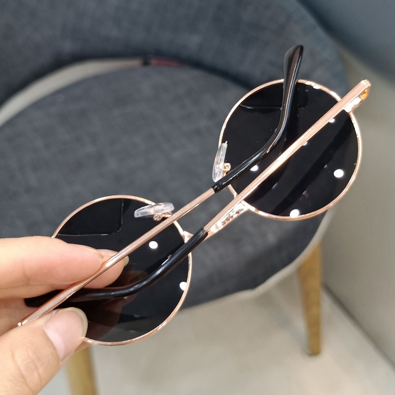 Kính mát  gọng kim loại hình tròn thời trang cho bé 3-10 tuổi