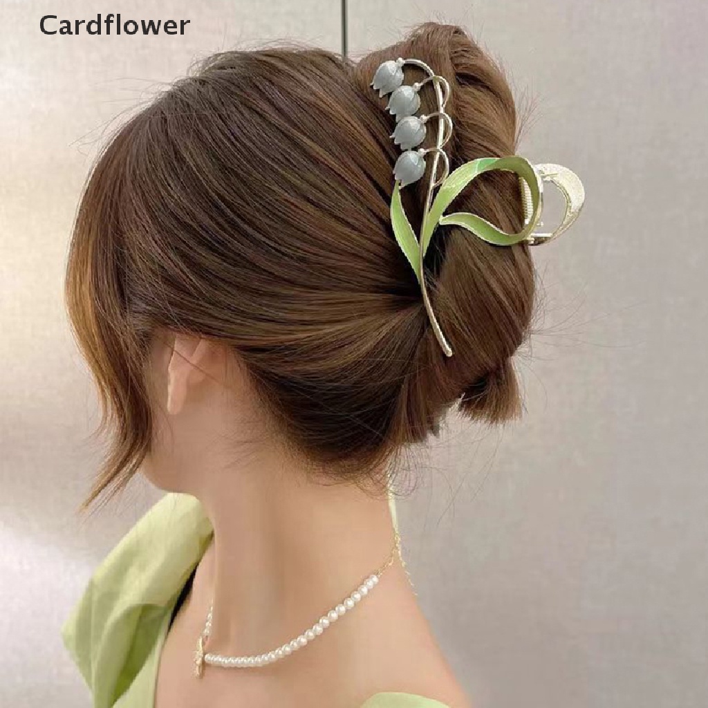 &lt; Cardflower &gt; Kẹp Tóc Hình Hoa Tulip Tráng Men Nhẹ Nhàng Thanh Lịch Cho Nữ Giảm Giá