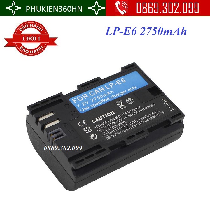 Pin Dành Cho Máy Ảnh Canon LP-E6 2650mAh