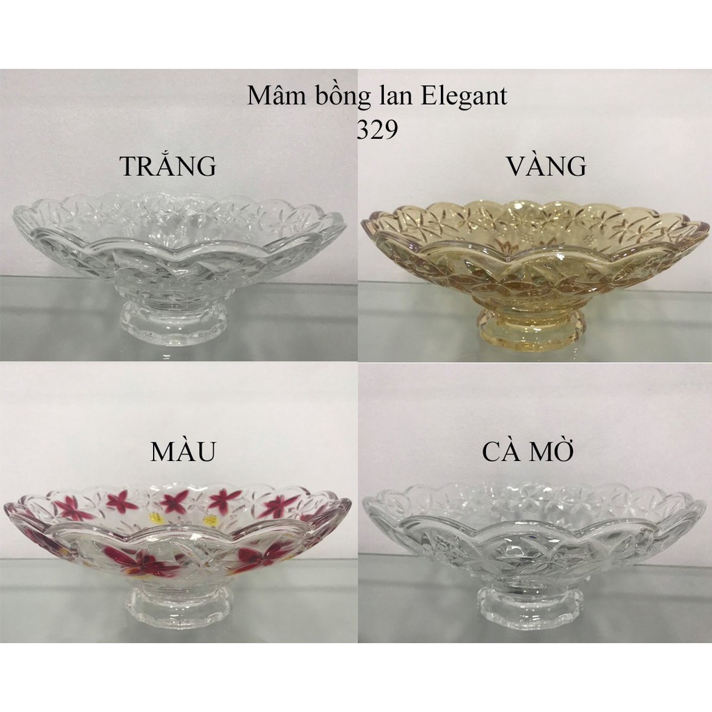 Đĩa Thủy Tinh Pha Lê Có Chân Đựng Trái Cây Bánh Mứt Elegant-329